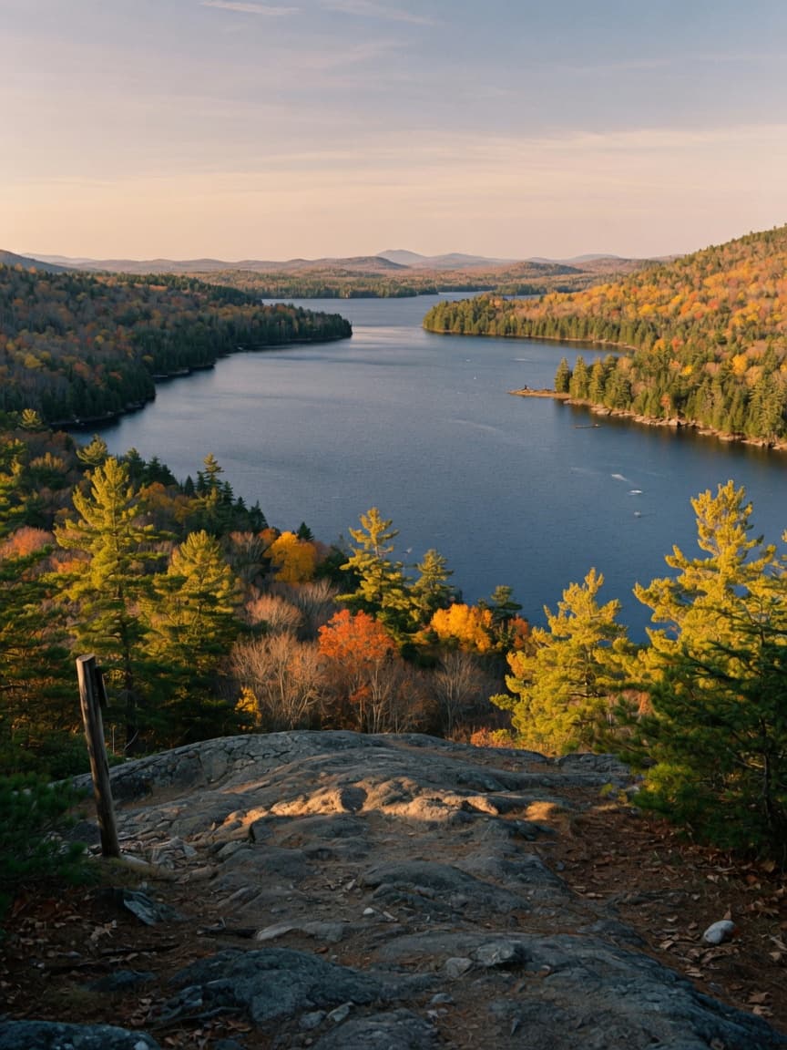 Looking down on Great Sacandaga Lake from an Adirondack trail