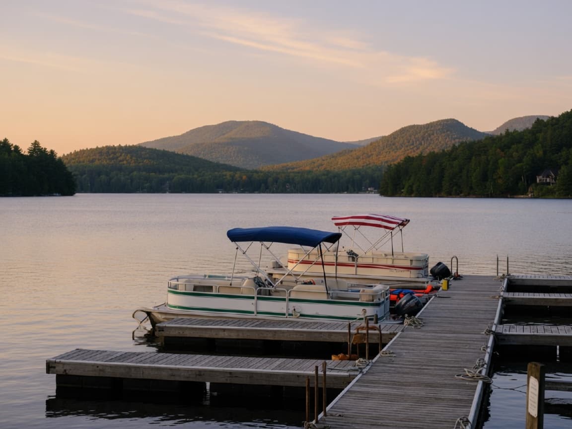 Docks and boats on Great Sacandaga Lake